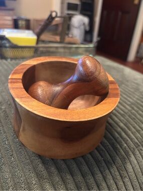 Wooden Lipper Brand mortar and pestle set